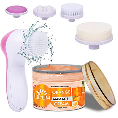 Lilium Orange Face & Body Massage Cream & Multifunction 5in1 Massager (250g) - Image 1