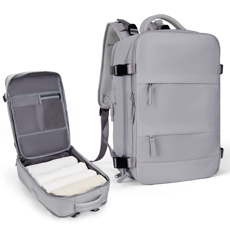 coowoz Travel Backpack For Women Men,Carry On Backpack,Hiking Backpack Waterproof Outdoor Sports Rucksack Casual Daypack Travel Essentials(Grey) - Image 1