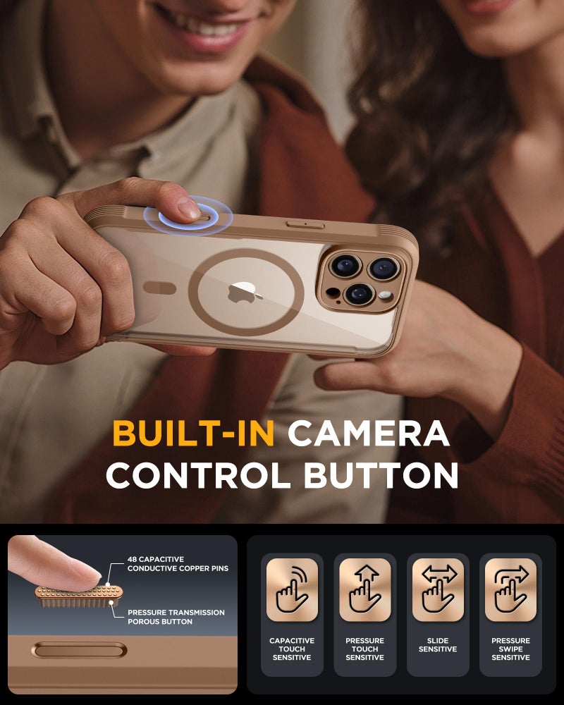 Miracase حافظة ميراكيس لجهاز آيفون 16 برو ماكس 6.9''، [خالٍ من الفقاعات] حافظة هاتف كاملة الجسم مع زجاج كامل مدمج وحماية الكاميرا، متوافقة مع ماغسيف، مقاومة للسقوط، غطاء 16 برو ماكس، بني صحراوي - Image 2