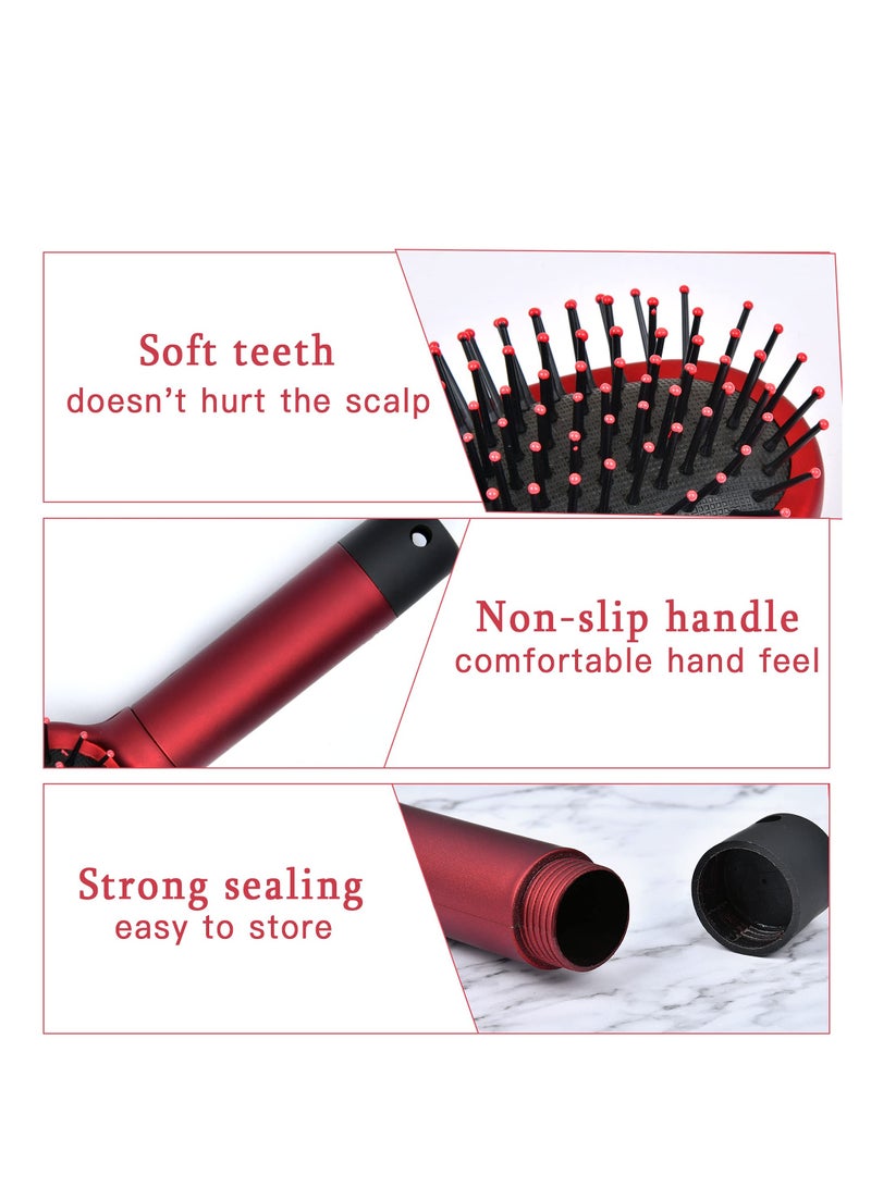 Excefore Diversion Safe Hair Brush, Stash Containers To Store Money, Cash, Jewelry, Mini Keys, Beach Safe Container Real Hair Brush Comb for Valuables, Perfect for Travel or At Home, Red - Image 3