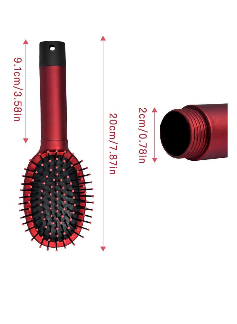 Excefore Diversion Safe Hair Brush, Stash Containers To Store Money, Cash, Jewelry, Mini Keys, Beach Safe Container Real Hair Brush Comb for Valuables, Perfect for Travel or At Home, Red - Image 4