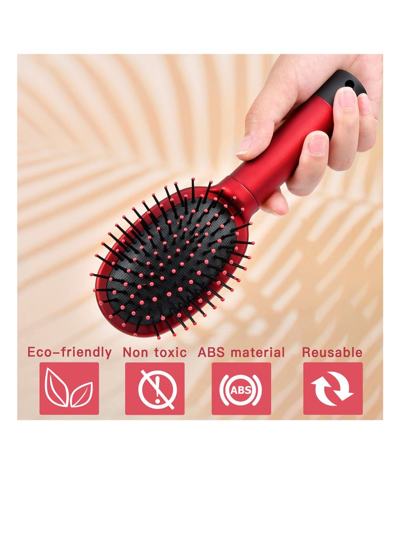 Excefore Diversion Safe Hair Brush, Stash Containers To Store Money, Cash, Jewelry, Mini Keys, Beach Safe Container Real Hair Brush Comb for Valuables, Perfect for Travel or At Home, Red - Image 2
