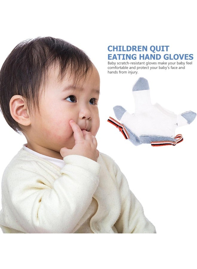 STOBOK Stop Thumb Sucking, 1 Pair Baby Anti Eating Gloves No Scratch Breathable Finger Thumb Protector - Image 3