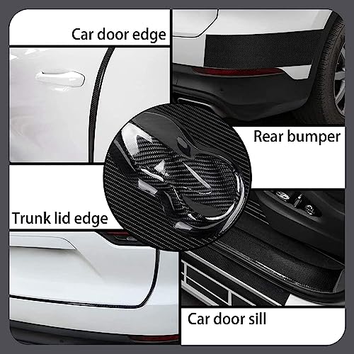 VINSU Polyvinyl Chloride Car Door Sill Protector Bumper Protector,Black Carbon Fiber Car Wrap Film,Car Sticker Protector Strip,High Gloss Anti Scratch Tape,Waterproof Protection Film(2 InchX5 Meter) - Image 5