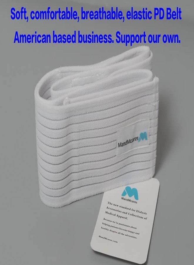 MandMcares Peritoneal Dialysis Breathable PD Catheter Belt | Secure Peg Tube Feeding Holder | Supplies for PD Dialysis Men and Women, White, Large - Image 3