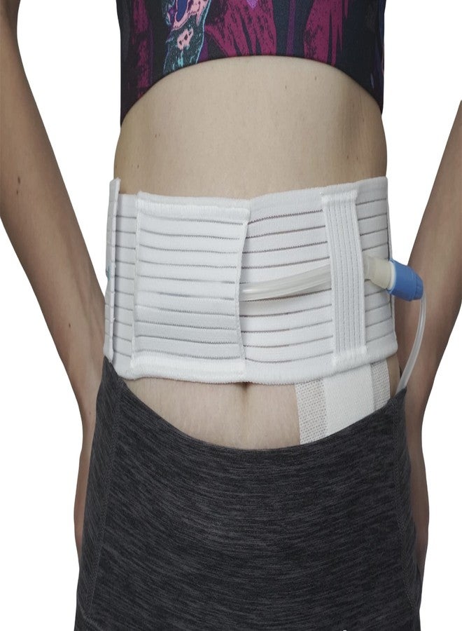 MandMcares Peritoneal Dialysis Breathable PD Catheter Belt | Secure Peg Tube Feeding Holder | Supplies for PD Dialysis Men and Women, White, Large - Image 1