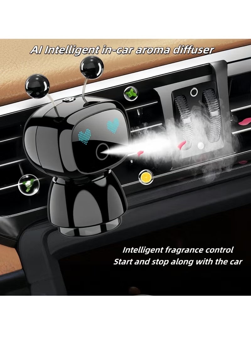 Uliova Smart Robot Car Aroma Diffuser, 160ml Automatic Spray Air Freshener, 3-Level Fragrance Adjustment, Air Vent Aromatherapy Perfume Diffuser for Car Interior - Image 1