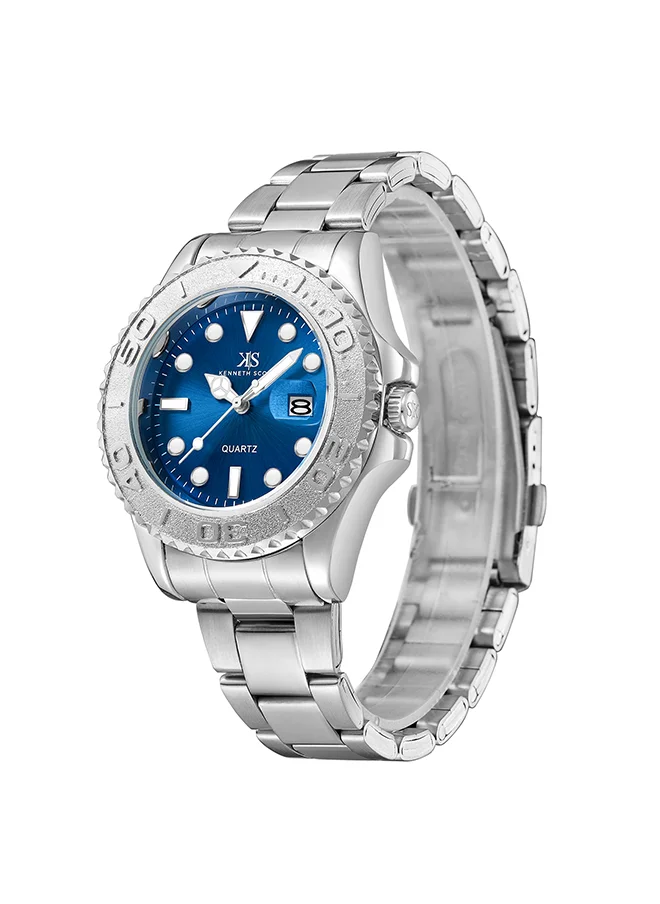 KENNETH SCOTT Kenneth Scott Men's Blue Dial Analog Watch - K23022-SBSL