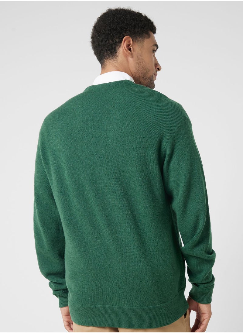 LACOSTE - Essential V-Neck Cardigan - Image 1