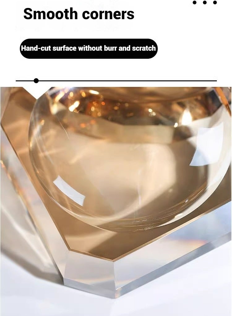 JiFENG Soap Dish Holder Ellipse Thick and Solid Crystal Decorative Soap Saver Tray for Bar Soap, Shower Soap Holder,Soap Tray Soap Savers for Bathroom Shower Kitchen(Amber) - Image 3