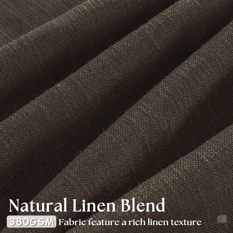 TWODRAPES Dark Chocolate Pinch Pleated Linen Curtains 2 Panels for Living Room Bedroom Memory Training Shaped Semi Sheer Pleat Drapes with Hooks Rings Light Filtering Window Curtain 40x84 - Image 3