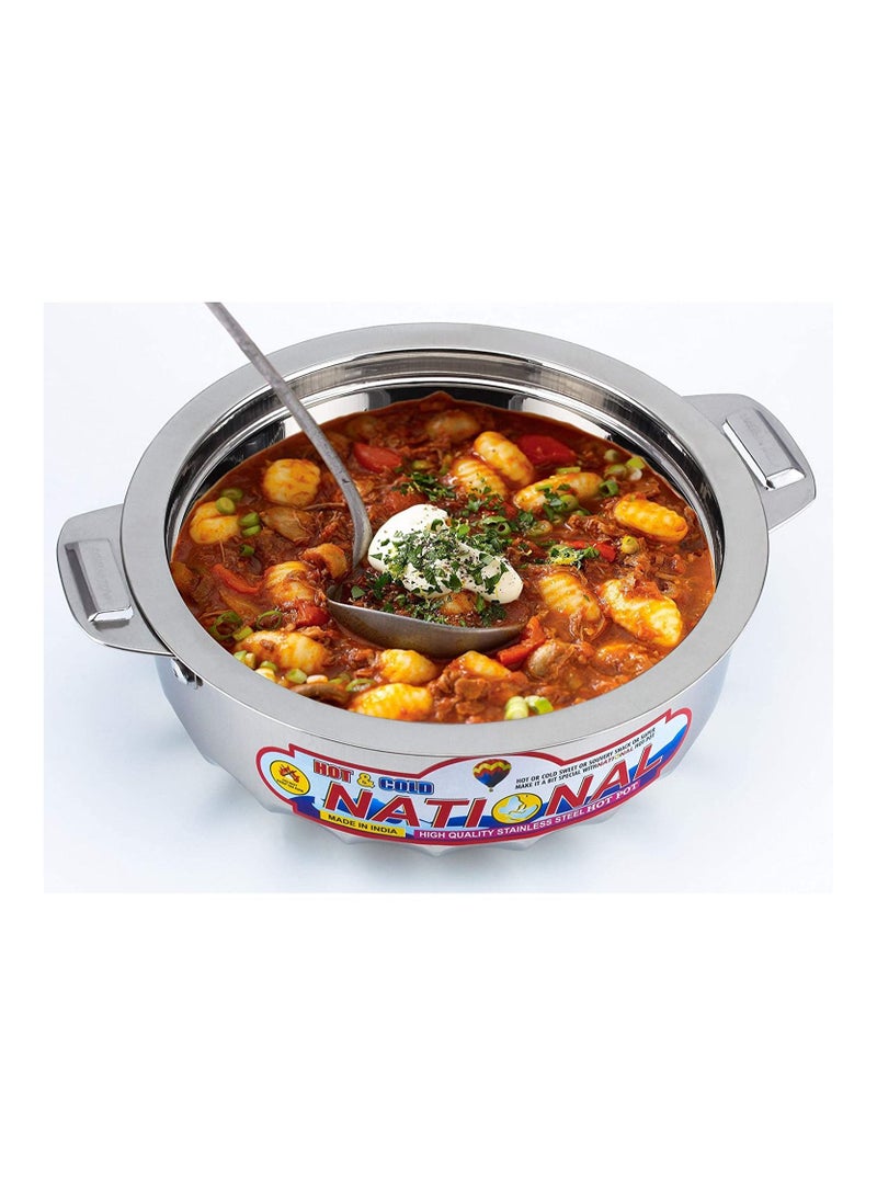 National طقم قدر ساخن من الفولاذ المقاوم للصدأ 3 قطع مع غطاء فضي - Image 3