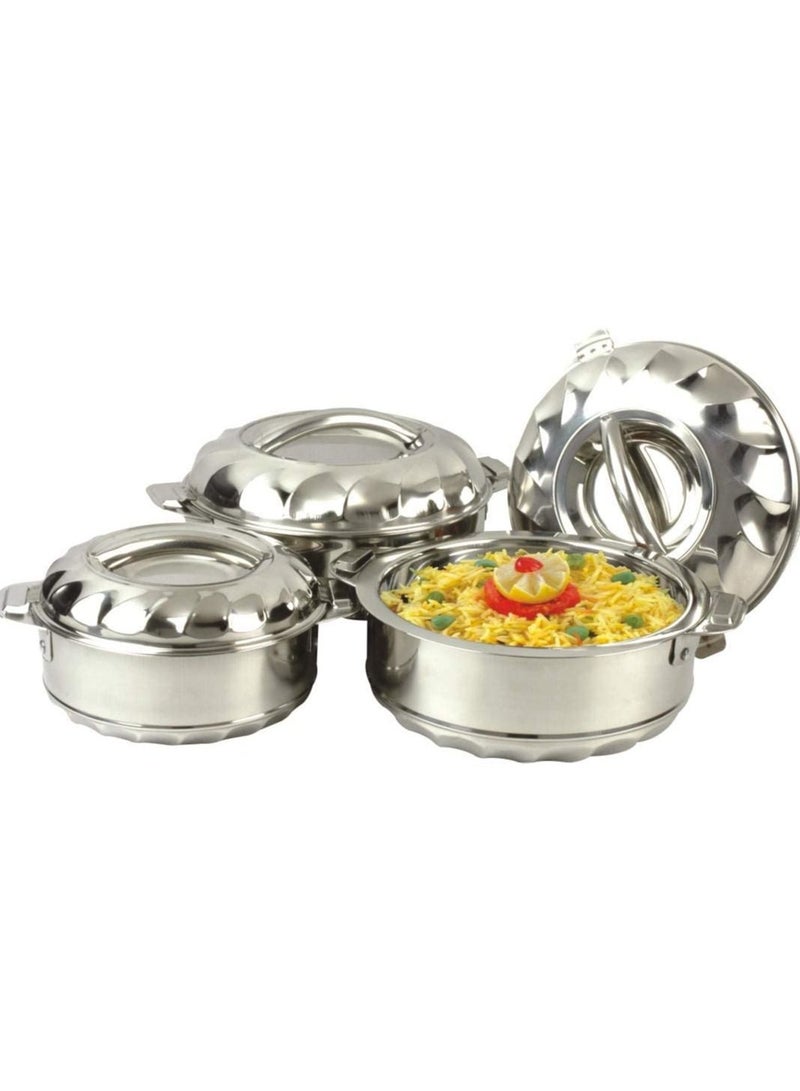 National طقم قدر ساخن من الفولاذ المقاوم للصدأ 3 قطع مع غطاء فضي - Image 5