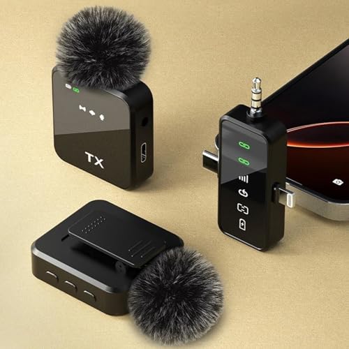 CHAMPKIA 3-in-1 Universal Wireless Microphone with 18H Battery Life for All Smartphones and Cameras | Dual Mic Set with Receiver & LED Display for Record Interview, Vlogs, YouTube, Instagram (F11) - Image 5