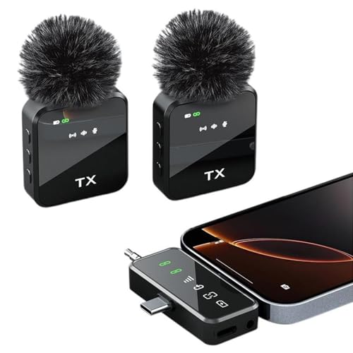 CHAMPKIA 3-in-1 Universal Wireless Microphone with 18H Battery Life for All Smartphones and Cameras | Dual Mic Set with Receiver & LED Display for Record Interview, Vlogs, YouTube, Instagram (F11) - Image 2