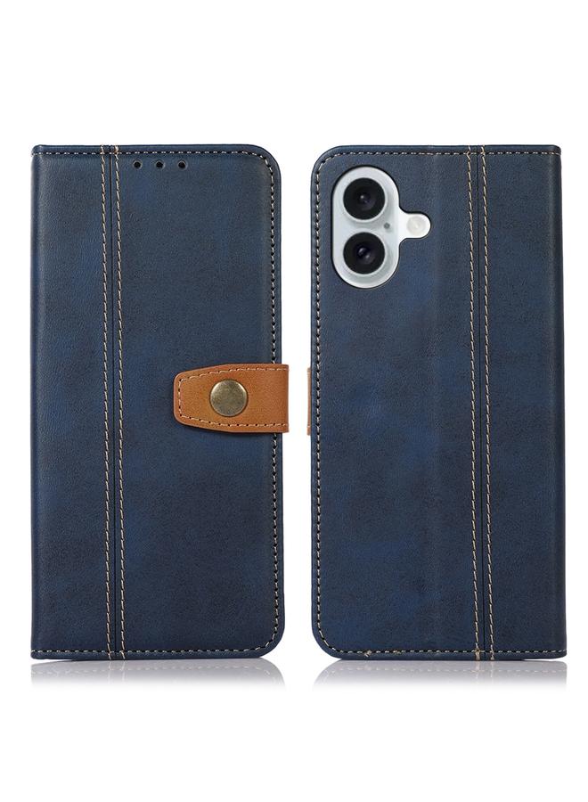 S-TOP Case For iPhone 16 Stitching Thread Calf Texture Leather Phone Case - Image 1