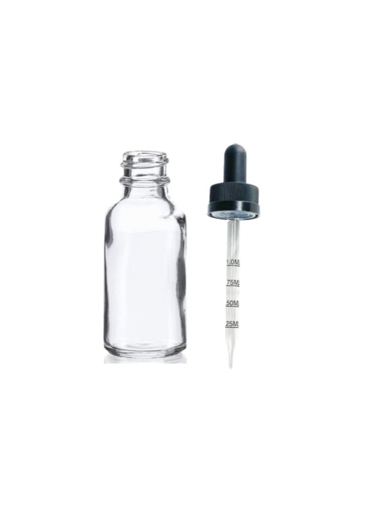 King Mariot - Set of 5 Transparent 30ml Heavy Duty Borosilicate 3.3 Glass Bottle With Graduated Calibrated Dropper Storage Bottle For Labware Biology Chemistry Laboratory Experiment Education - Image 1