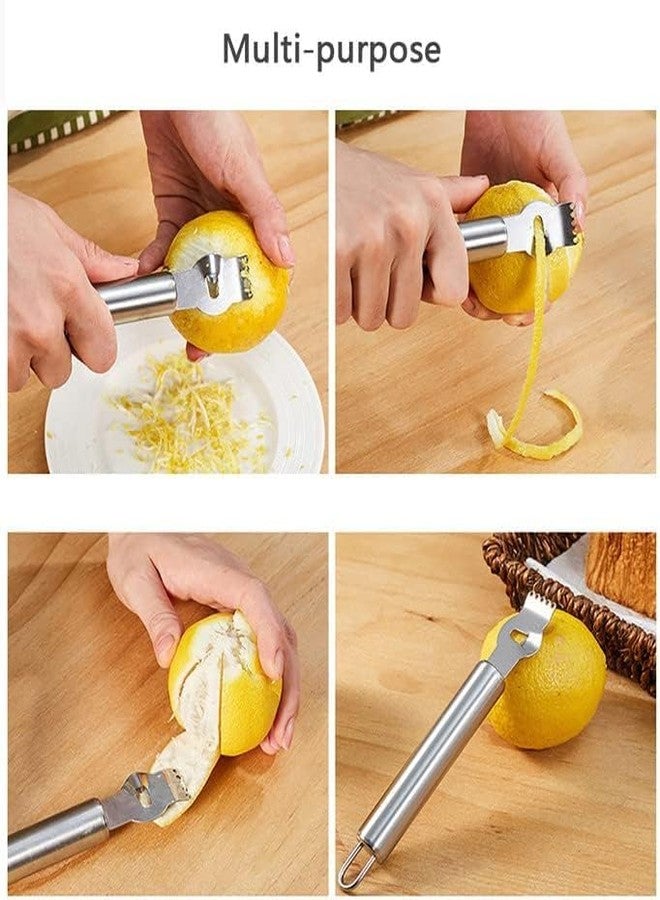TIYOORTA 2Pcs Stainless Steel Lemon Zester Grater with Hole Citrus Orange Peeling Tool Fruit Peelers Mandolines and Slicers Graters, Peelers and Slicers - Image 5