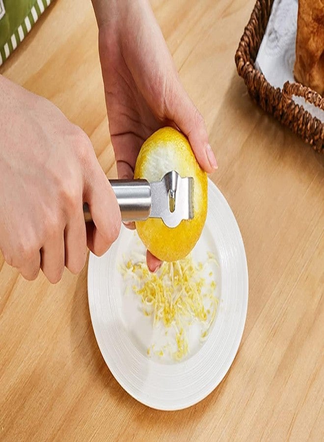 TIYOORTA 2Pcs Stainless Steel Lemon Zester Grater with Hole Citrus Orange Peeling Tool Fruit Peelers Mandolines and Slicers Graters, Peelers and Slicers - Image 4