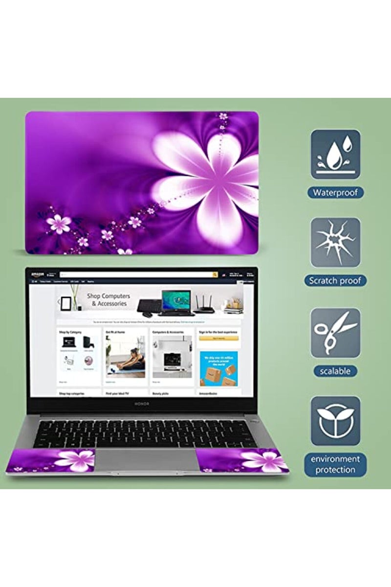 icolor Purple Flowers 11.6 13 13.3 14 15 15.6 inches Netbook Laptop Skin Sticker Reusable Protector Cover Case for Laptop Notebook FY-NEK-13 - Image 3