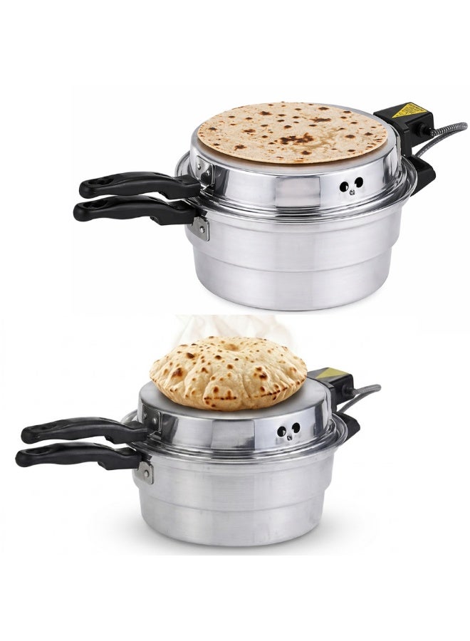 SONEX Electric Arabic Bread Maker 32CM | Multifunctional Saj Maker for Khubz, Roti, Pita & Flatbread | 1200W Non-Stick Khameer Maker with Double Heating Plate - Image 2
