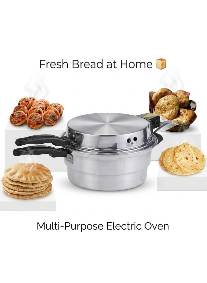 SONEX Electric Arabic Bread Maker 32CM | Multifunctional Saj Maker for Khubz, Roti, Pita & Flatbread | 1200W Non-Stick Khameer Maker with Double Heating Plate - Image 4