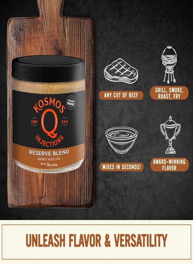 Kosmos Q مزيج كوسموس كيو ريزيرف بلند لحقن لحم الصدر، تتبيلة لحم بقري فاخرة للشواء، لبريسكت طري وعصاري، معزز بالفوسفات للاحتفاظ بالرطوبة، توابل بجودة المنافسات، خالٍ من الغلوتين، عبوة 16 أونصة - Image 3