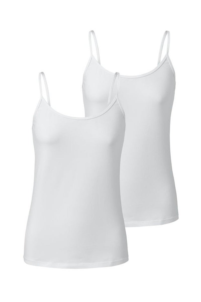 Tchibo Women 2 Piece Scoop Neck Sleeveless Top, White - Image 2