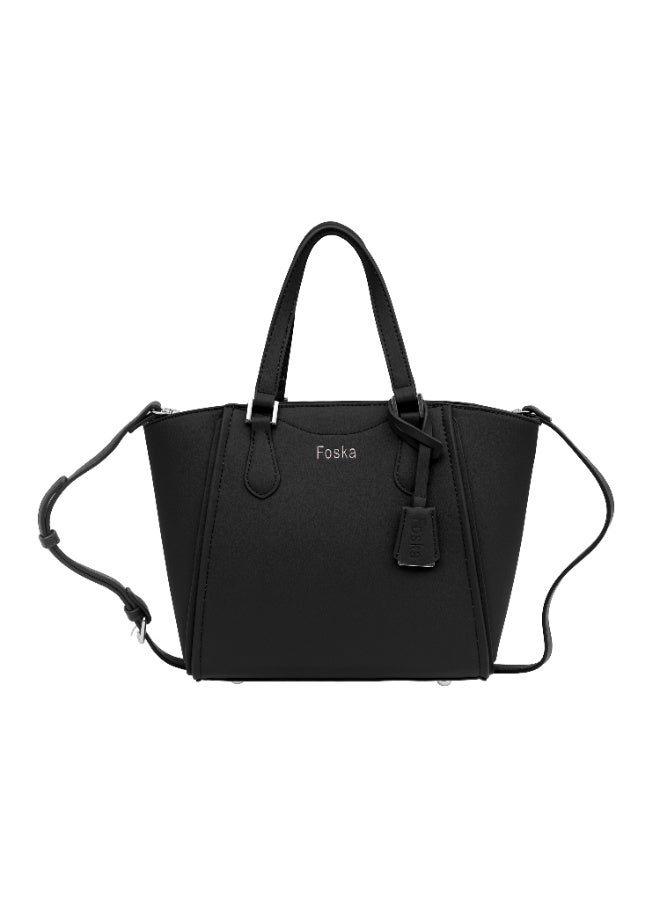 فوسكا شنطة Foska يد كبيرة (توت) وكتف نسائية – تصميم هيكلي وأنيق للعمل لون أسود – مقاس 35.5x29 سم - Image 1