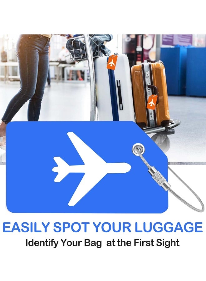 6 Pack Silicone Luggage Tags for Suitcases to Quickly Spot Baggage Handbag Luggage Travel Suitcase(Blue) - Image 5