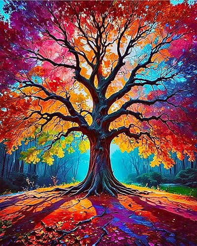 Yezavesu Tree Paint by Numbers Kit for Adults Beginner Tree of Life Adult Paint by Number Kits on Canvas Without Frame DIY Acrylic Painting by Numbers for Home Wall Decor Gift 16x20 Inch - Image 1