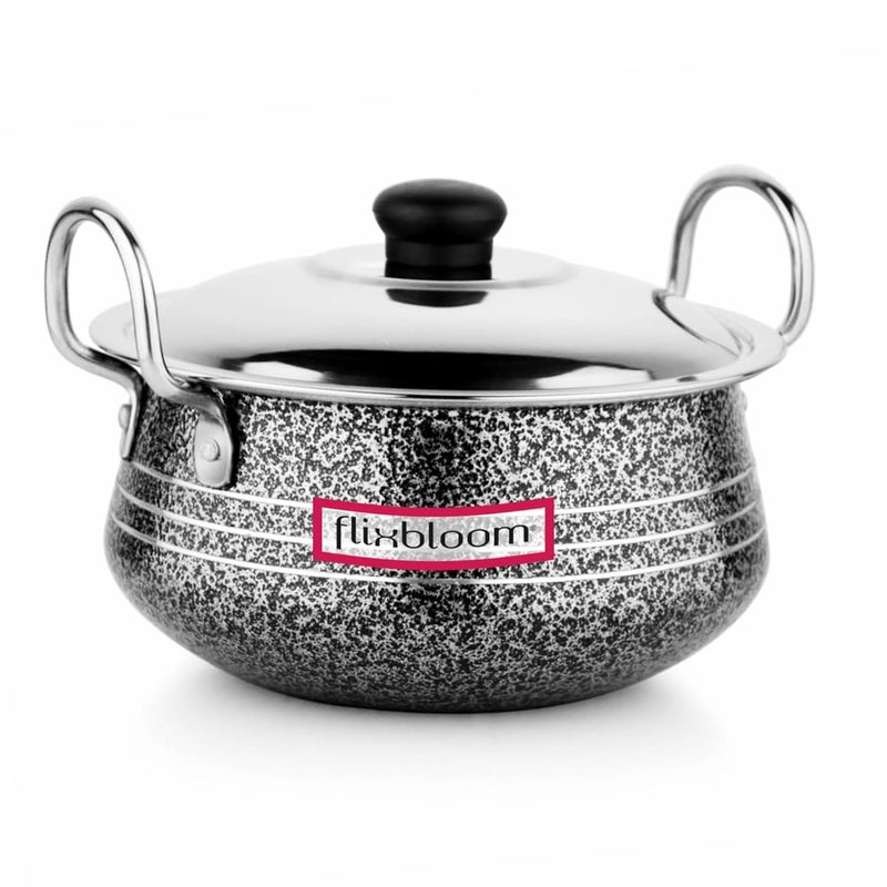 FLIXBLOOM Flixbloom Special Black Induction 65 Litre Handi with lid Pongal Handi Gundu Kadai Harees PotSauce PotBiryani HandiPunjabi HandiKhichadi Handi Cookware Serveware Handi for Kitchen - Image 4