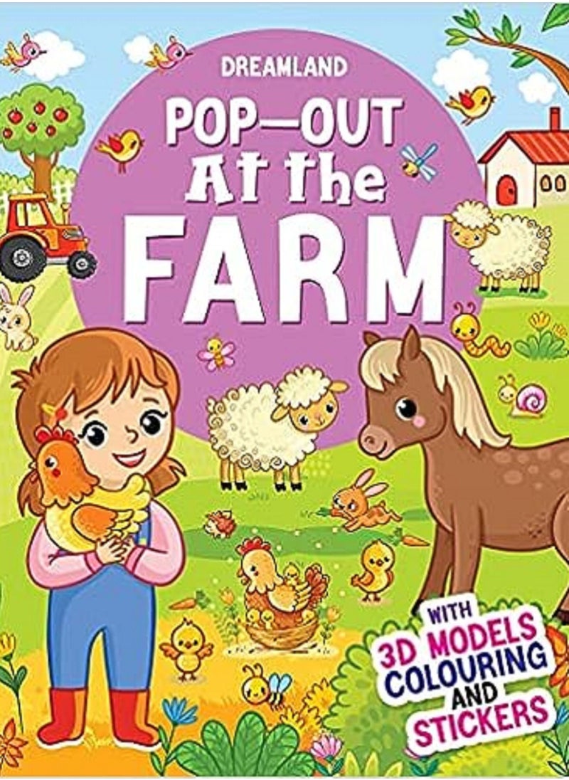 Dreamland - Pop-Out at the Farm- With 3D Models Colouring Stickers Paperback - Image 1