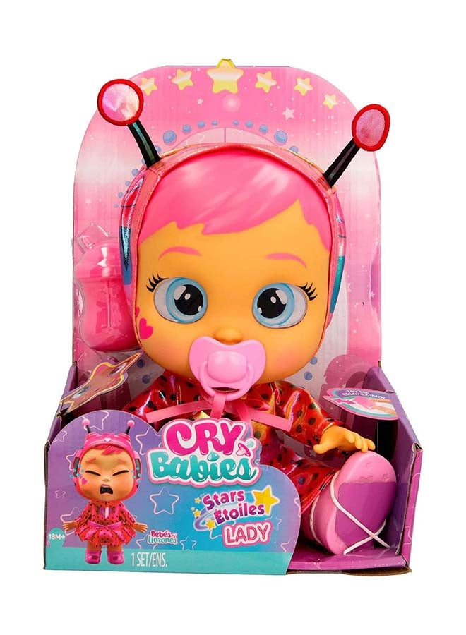CRY BABIES دمية كراي بيبيز ستار ليدي في زي دعسوقة تفاعلية (30 سم) - Image 1