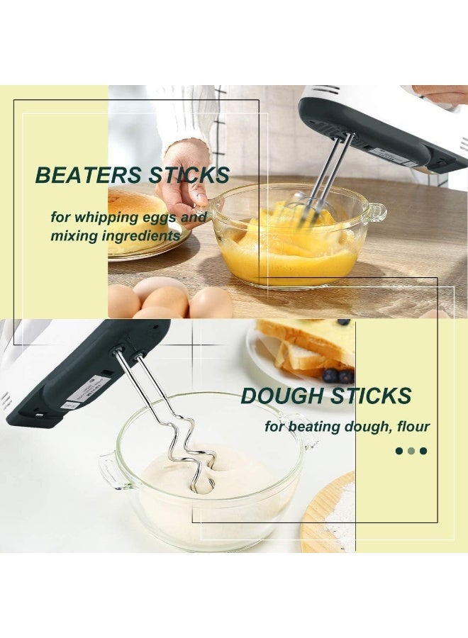 ACLIX Electric Hand Mixer 300W, 7 Speed Lightweight Handheld Egg Beater with Turbo Function, Stainless Steel Dough Hooks & Balloon Whisk, Extra Long Beaters for Baking, Whipping Cream, Cake & Dough Mixing - Image 4