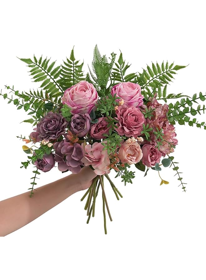 erorex 12 Pcs Mixed Eucalyptus Leaves Stems Greenery Stems Faux Greenery Branches With 5 Kinds Of Greenery Leaves For Wedding Bouquet Table Centerpieces Green - Image 2