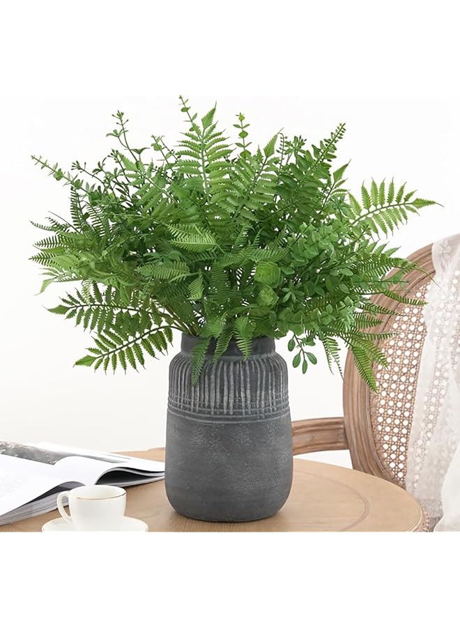 erorex 12 Pcs Mixed Eucalyptus Leaves Stems Greenery Stems Faux Greenery Branches With 5 Kinds Of Greenery Leaves For Wedding Bouquet Table Centerpieces Green - Image 3