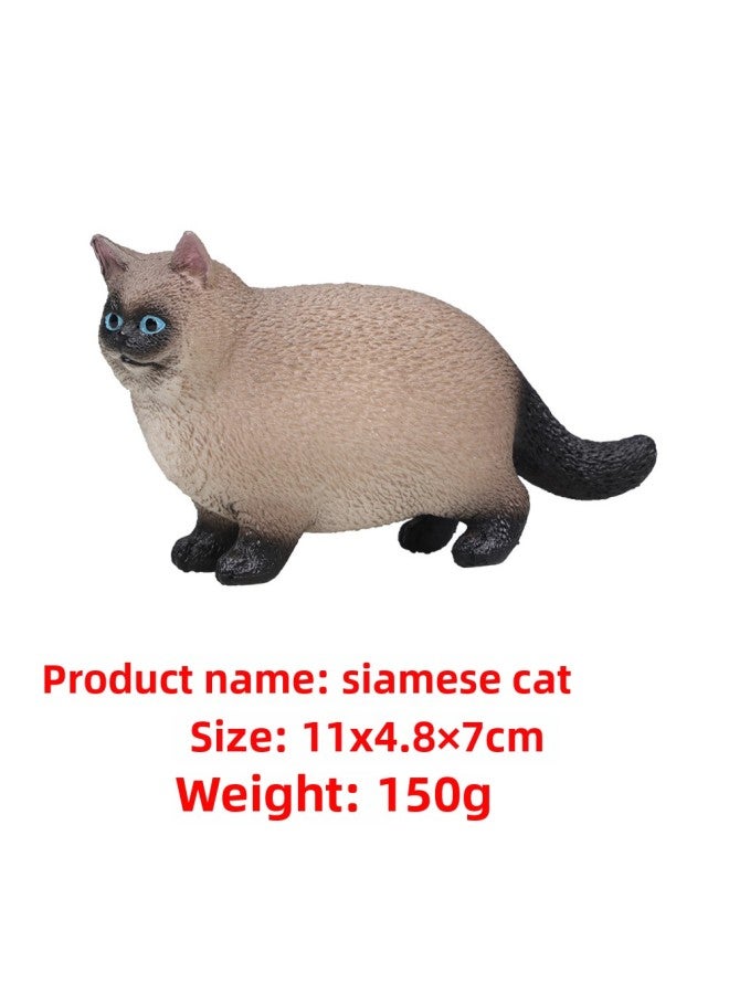 Simulation Animal Model Wild Animal Marine Life Home Decoration Children's Early Education Toys-Color:M4274b Siamese Cat - Image 1