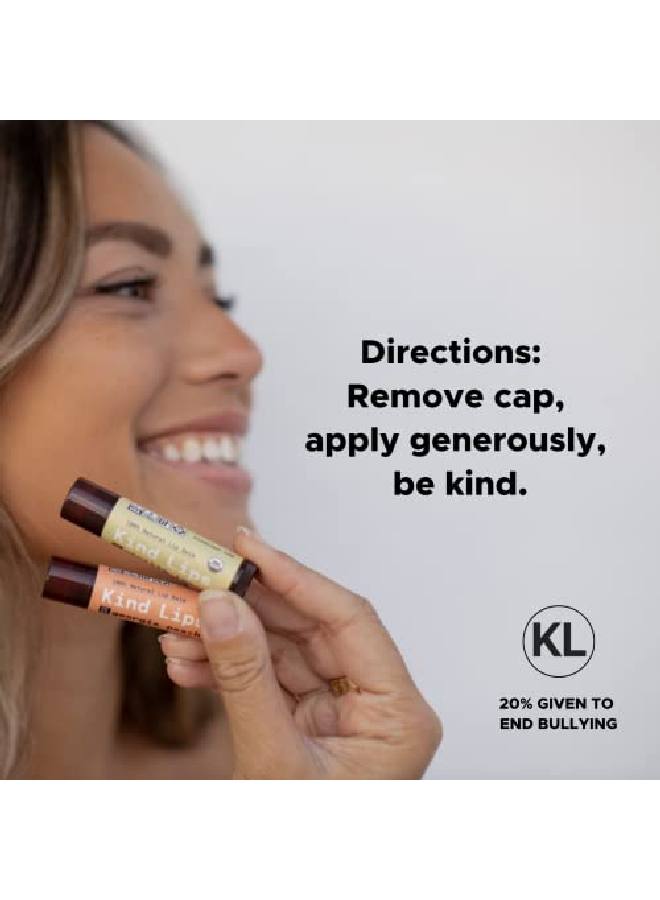Kind Lips بلسم شفاه مغذي مهدئ مرطب للشفاه الجافة المتشققة المصنوعة في الولايات المتحدة مع مكونات عضوية طبيعية 100% من وزارة الزراعة الأمريكية مجموعة نكهات من 3 - Image 5