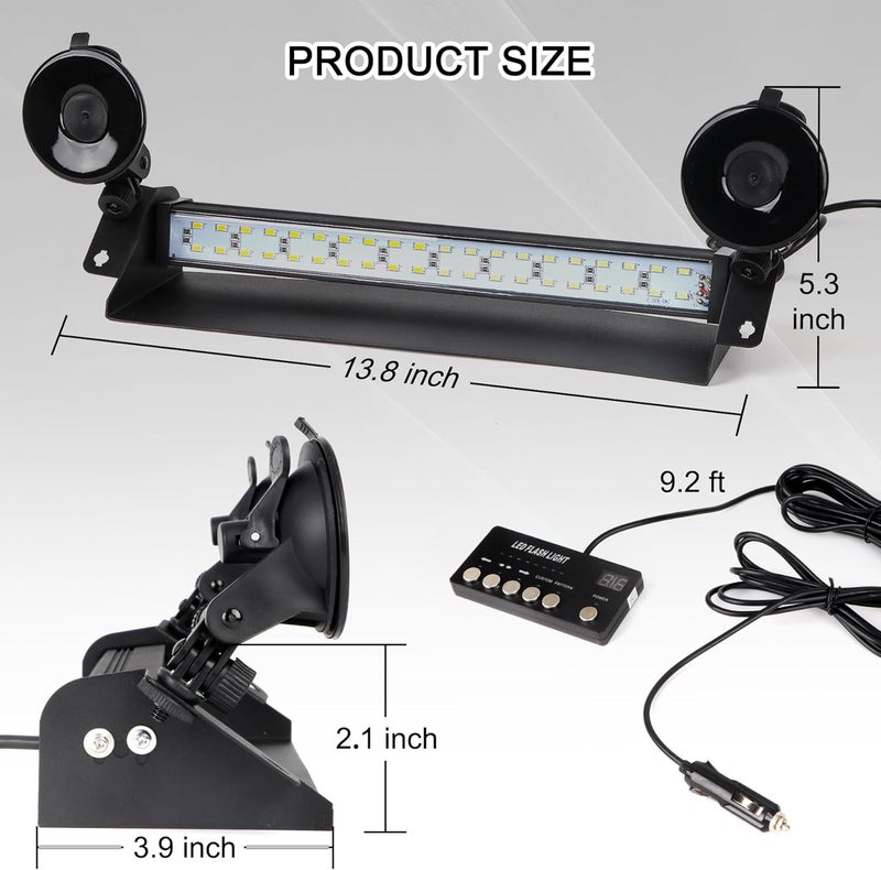 SMALLFATW Emergency Dash Strobe Light 20 LED Warning Hazard Flashing Light Bar - Image 4