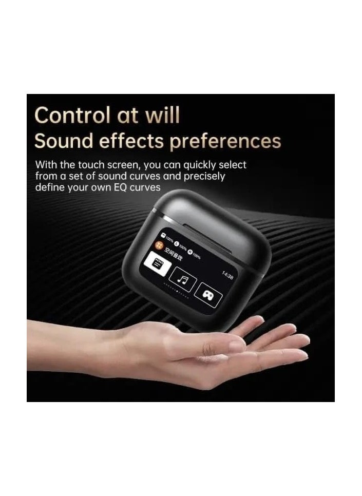 FARROBIZZ Earbuds Pro With LED Touch Control Screen True Wireless EarPods Active Noise Cancellation ANC Headphones Strong Battery Health Water Resistance Superior Sound Quality 6Mic Technology(BLACK)  - Image 4
