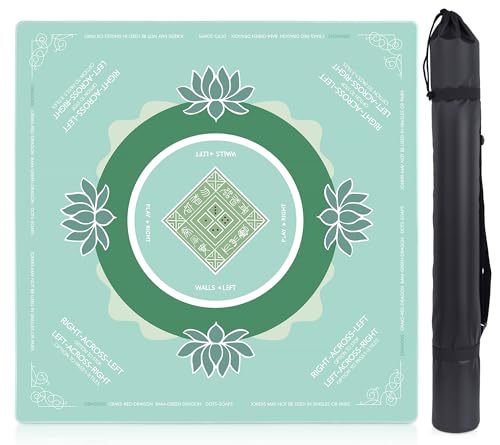 czzwak American Mahjong Game Mat AntiSlip Neoprene Noise Reduction WrinkleResistant Odorless PAHFree Includes Rules Ultimate Mahjong Gift Green - Image 1