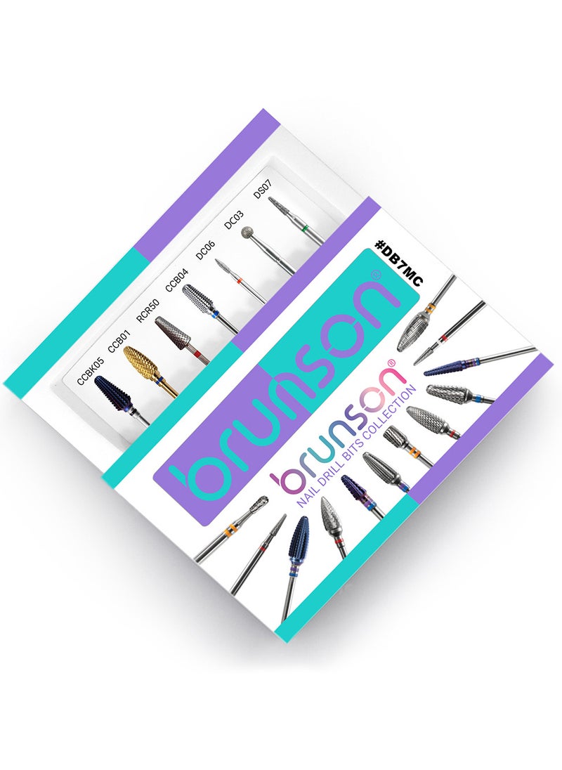 brunson Nail Drill Bits Sets Diamond Cuticle Electric Nail File and Carbide Acrylic Gel Nail Bit Kit for Manicure  Pedicure Nail Grinding Heads Acrylic Nail Art Tools 