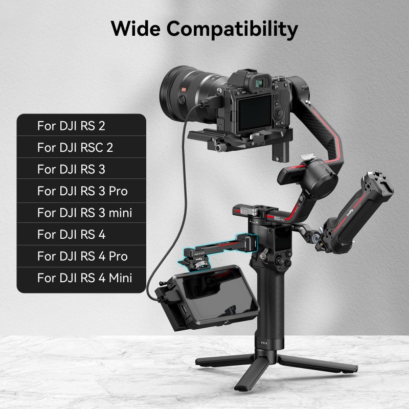 SMALLRIG Adjustable Camera Monitor Mount with Quick Release NATO Clamp, Cold Shoe Mount, Anti-Twist Design for DJI RS 4 / RS 4 Pro/RS 2 / RSC 2 / RS 3 / RS 3 Pro/RS 3 Mini - Image 2