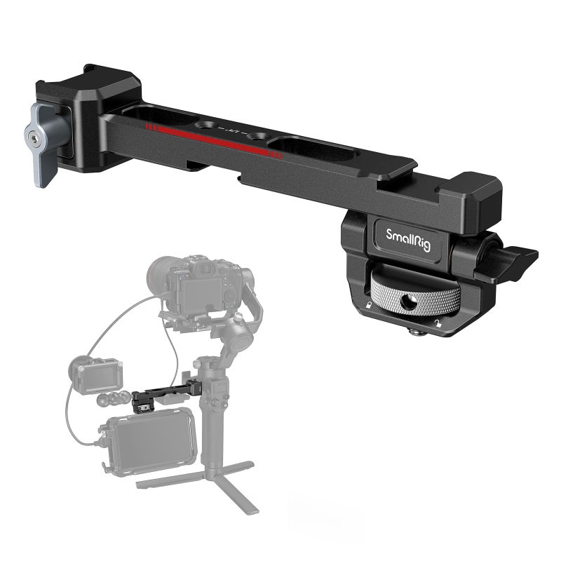 SMALLRIG Adjustable Camera Monitor Mount with Quick Release NATO Clamp, Cold Shoe Mount, Anti-Twist Design for DJI RS 4 / RS 4 Pro/RS 2 / RSC 2 / RS 3 / RS 3 Pro/RS 3 Mini - Image 1