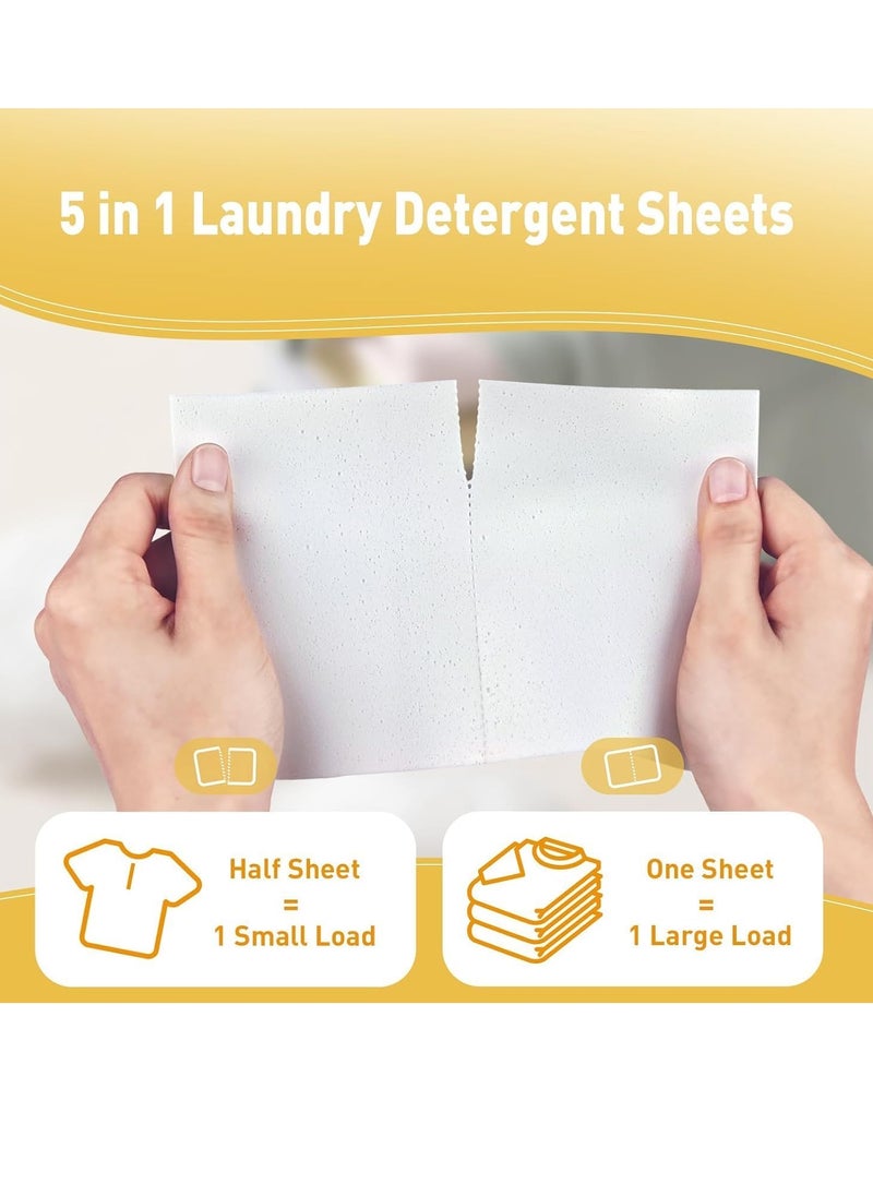 Laundry Tablets Champagne Scent, Up to 80 Washes, (40 Sheets) Eco-Friendly Laundry Soap Tablets - Liquid-Free Laundry Tablets, Travel-Friendly, Plastic-Free and Hypoallergenic, Biodegradable