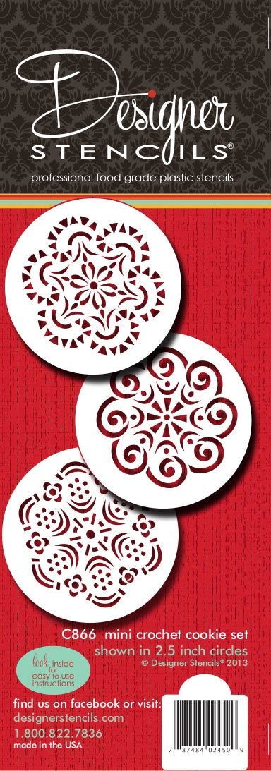 Designer Stencils Mini Crochet Cookie Stencil Set by Designer Stencils - Image 2