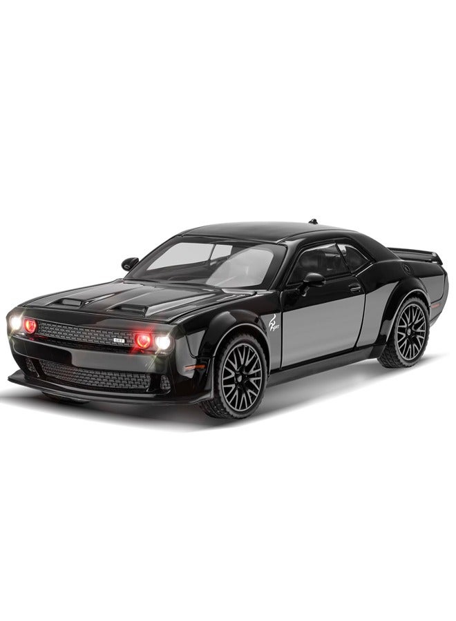 1:32 Alloy Dodge Challenger Hellcat Diecast Model Car with Light  Sound, Pull-Back Toy Vehicle - Collectible Toy Gift for Kids/Adults - Image 1