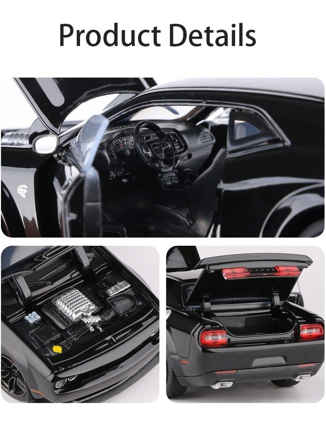 1:32 Alloy Dodge Challenger Hellcat Diecast Model Car with Light  Sound, Pull-Back Toy Vehicle - Collectible Toy Gift for Kids/Adults - Image 5