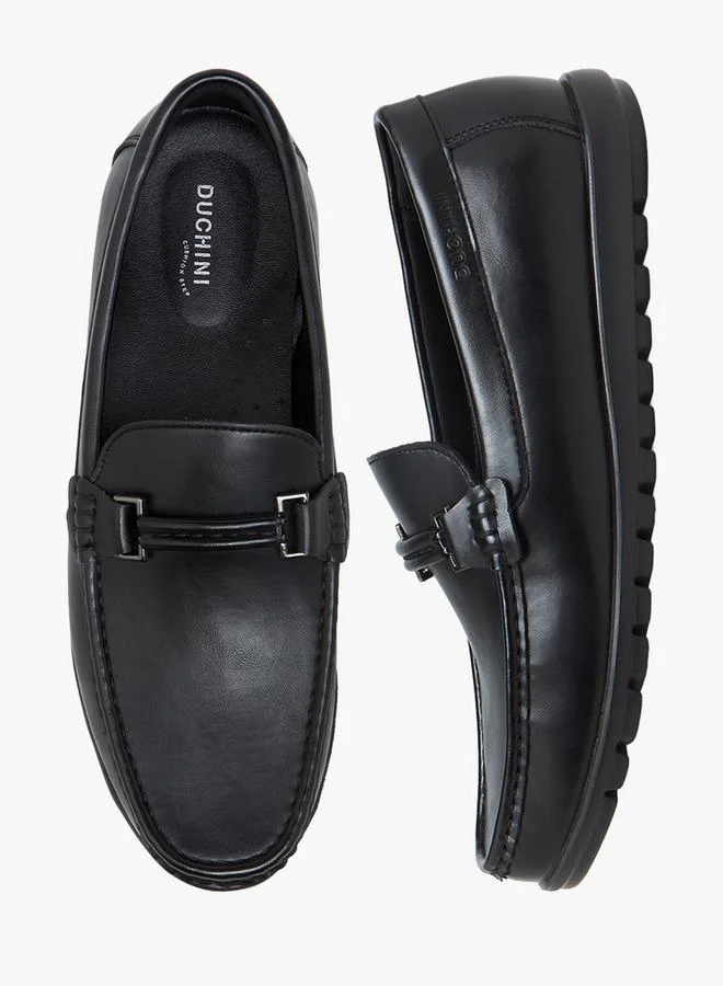 Duchini Men Metallic Accent Loafer